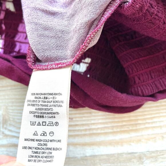 Free People Say You Love Me Open Back Floral Blouse | Plum Size Small - Picture 3 of 6